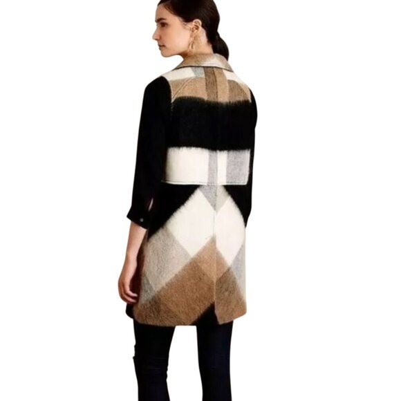 Anthropologie Elevenses Buffalo Plaid Vest Western Blanket Size S - Picture 4 of 11